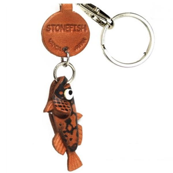 Stonefish Japanese Leather Keychains Fish