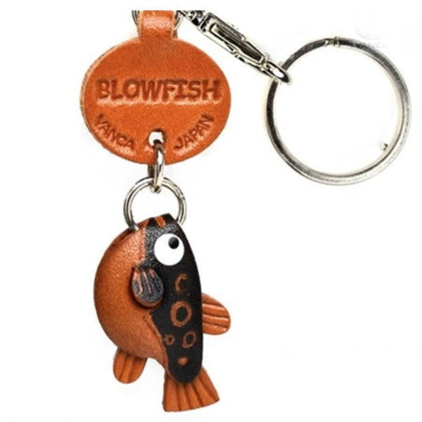 Globe/Blow/Puffer Fish Japanese Leather Keychains Fish