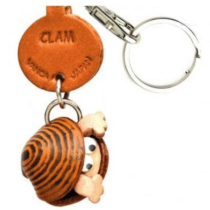 Clam Japanese Leather Keychains Fish