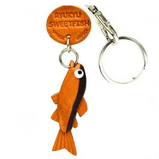 Ryukyu Sweetfish Leather Keychain Sea Animals