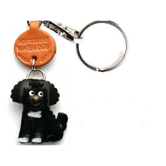 Portuguese Water Dog Leather Dog Keychain