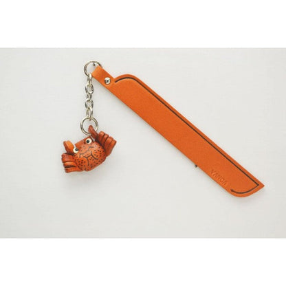 Hairy crab Leather Charm Bookmarker
