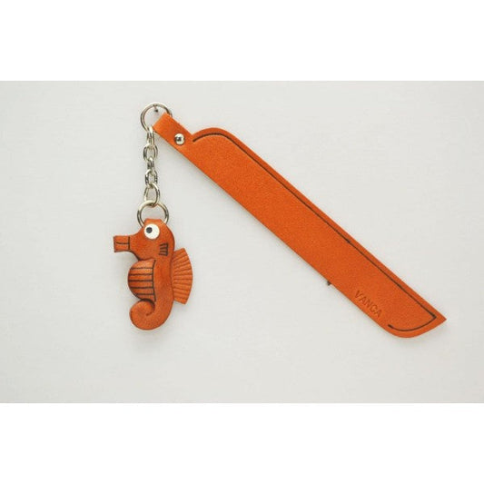 Sea Horse Leather Charm Bookmarker