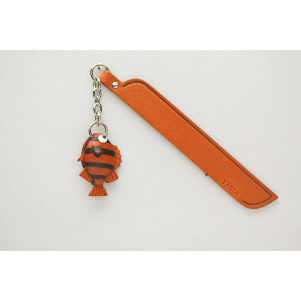 Striped Fish Leather Charm Bookmarker