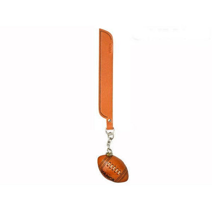 Rugby Ball/American Football Leather Charm Bookmarker