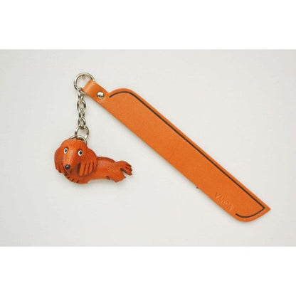 Dachshund Longhair Leather dog Charm Bookmarker