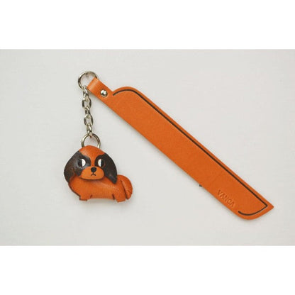Japanese chin Leather dog Charm Bookmarker