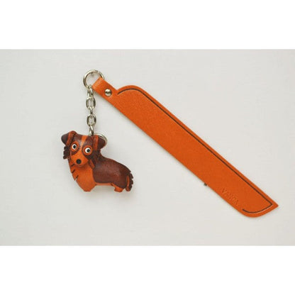 Border collie Leather dog Charm Bookmarker