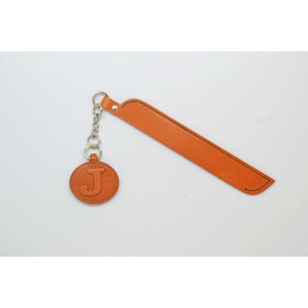 J Leather Alphabet Charm Bookmarker