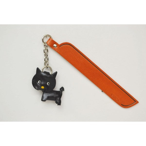 Shiba Black Leather dog Charm Bookmarker