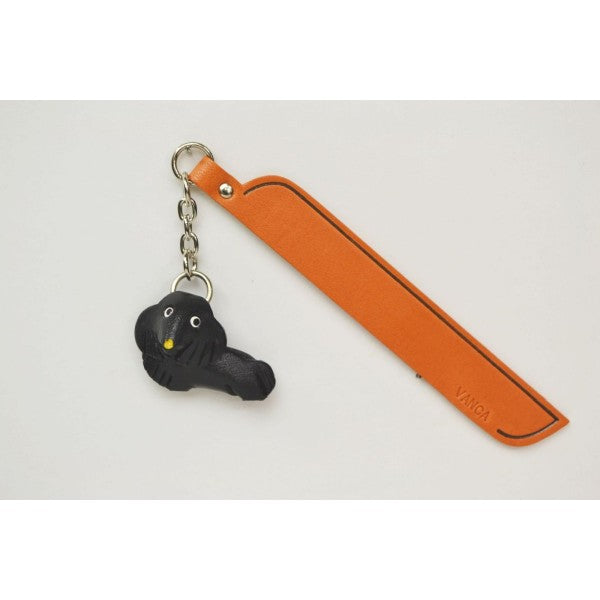 Dachshund Black Leather dog Charm Bookmarker