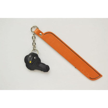Dachshund Black Leather dog Charm Bookmarker