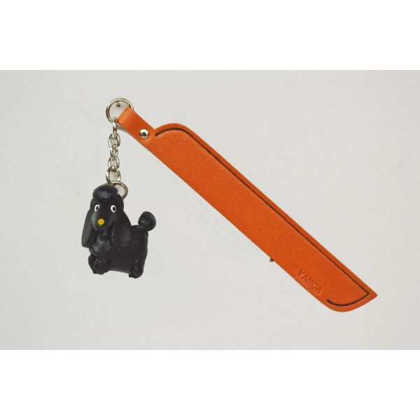 Poodle Black Leather dog Charm Bookmarker