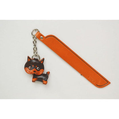 Shiba Black&Tan Leather dog Charm Bookmarker
