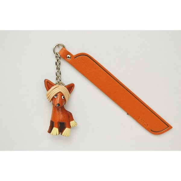 Chinese crested Leather dog Charm Bookmarker