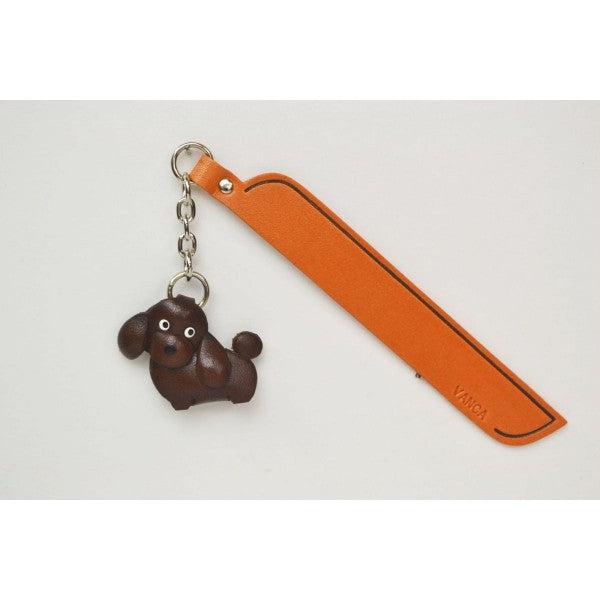 Toy poodle chocolate Leather dog Charm Bookmarker