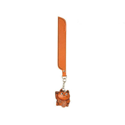Lucky cat Leather Charm Bookmarker