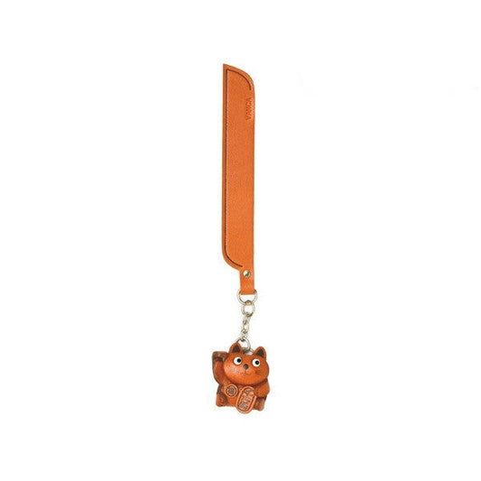 Lucky cat Leather Charm Bookmarker