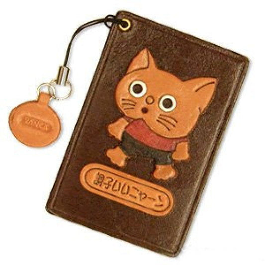 Cat Leather Commuter Pass case/card Holders #26407