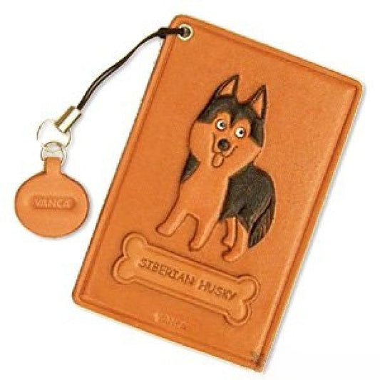 Siberian Husky Leather Commuter Pass/Passcard Holders