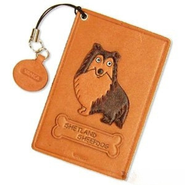 Shetland Sheep Dog Leather Commuter Pass/Passcard Holders