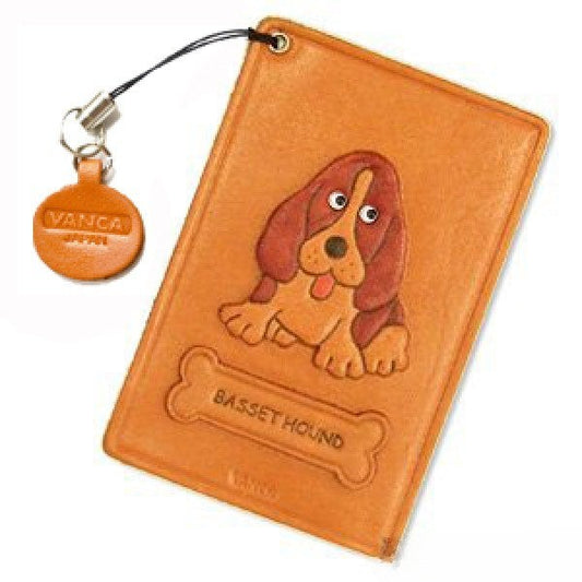 Basset Hound Leather Commuter Pass case/card Holders #26442