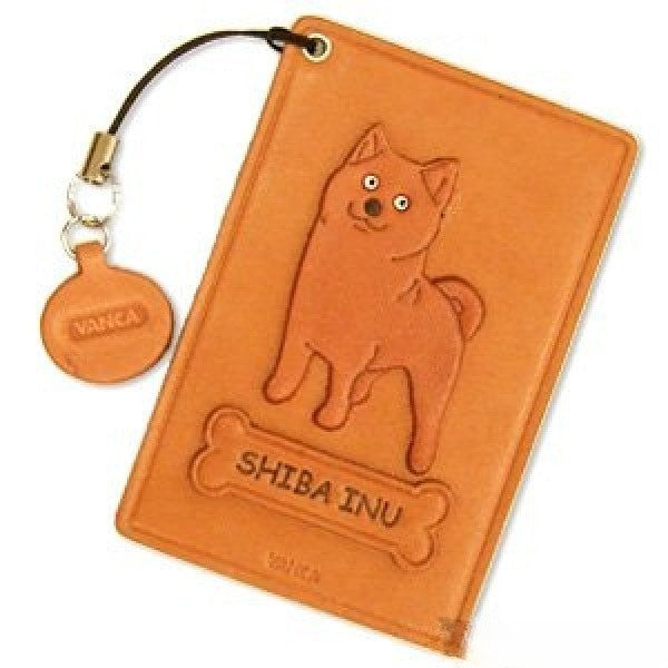 Japanese Shiba Dog Leather Commuter Pass/Passcard Holders