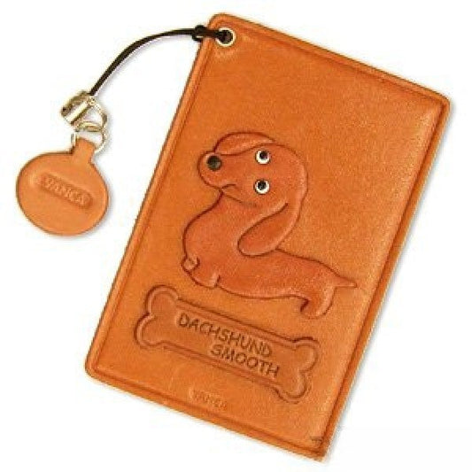 Dachshund Smooth Hair Leather Commuter Pass case/card Holders #26450
