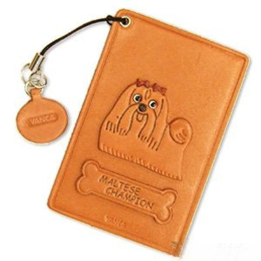 Maltese Champion Dog Leather Commuter Pass/Passcard Holders