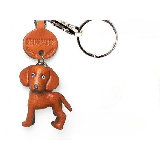 Weimaraner Leather Dog Keychain