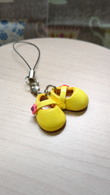 First Shoes Yellow Leather Cellularphone Charm