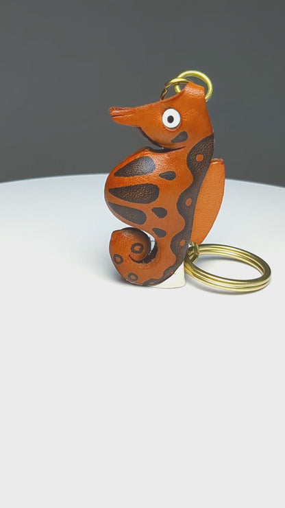 Sea Horse Leather Keychain(L)