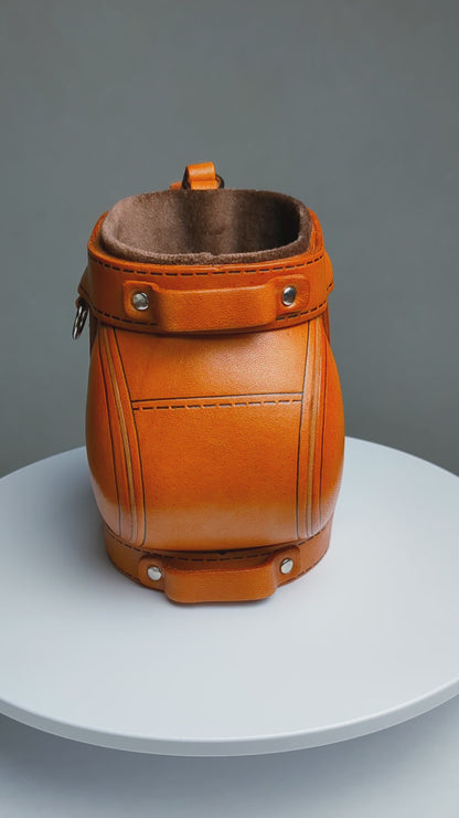 Golf Bag Handmade Leather Eyeglasses Holder/Stand #26223