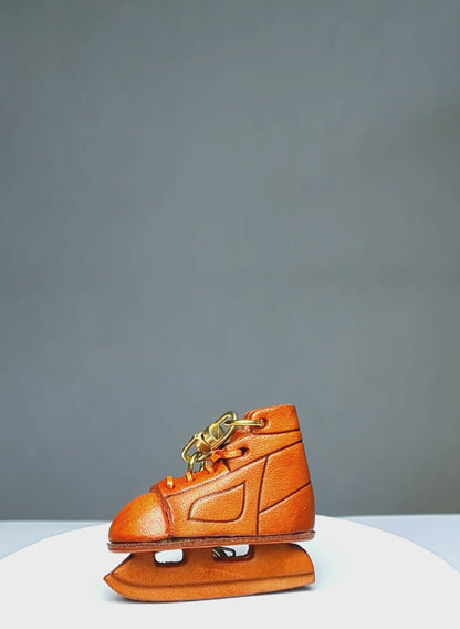 Ice Skate Shoe Leather Keychain(L)
