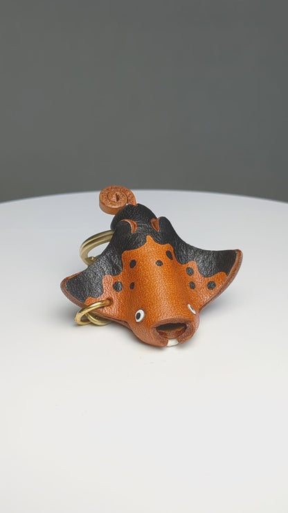Manta Ray Leather Keychain(L)