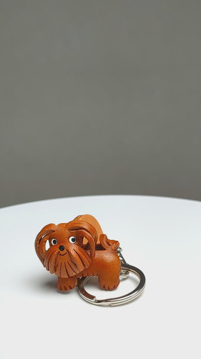 Havanese Leather Dog Keychain