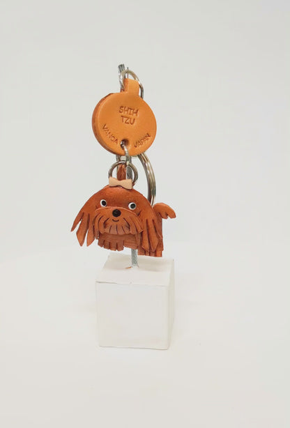 Shih Tzu Leather Dog Keychain