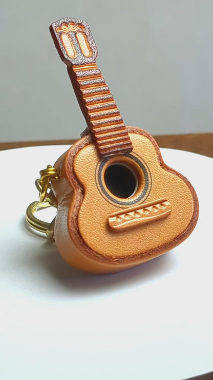 Guitar Leather Keychain(L)