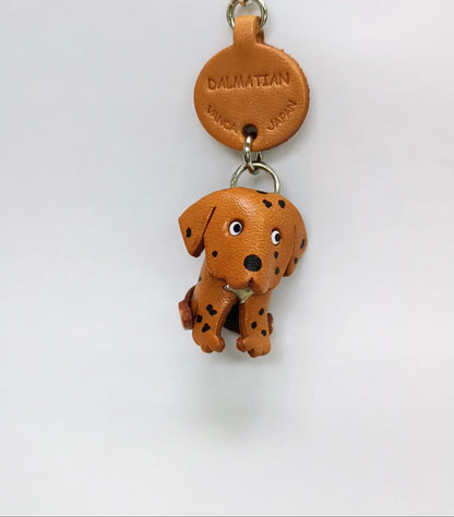 Dalmatian Leather Dog Keychain