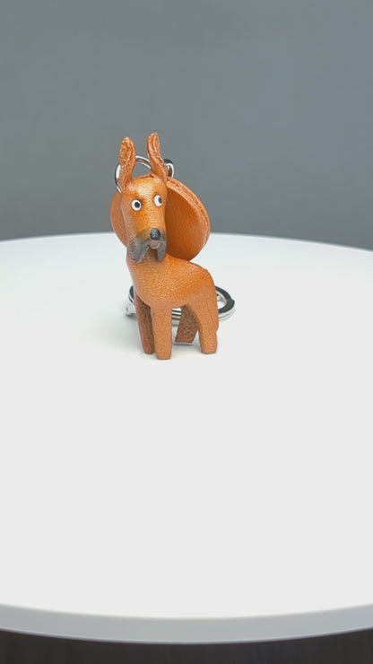 Great Dane Leather Dog Keychain