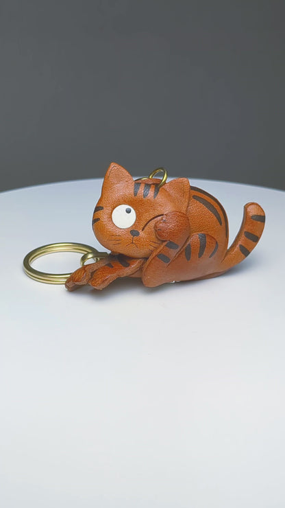 Cat Leather Keychain(L)