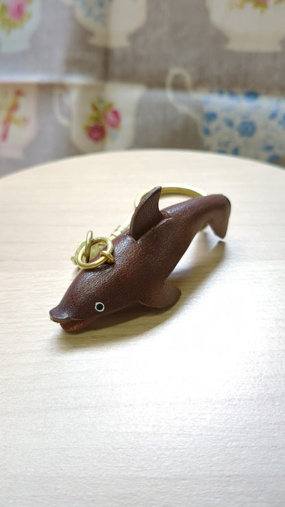 Dolphin Leather Keychain(L)