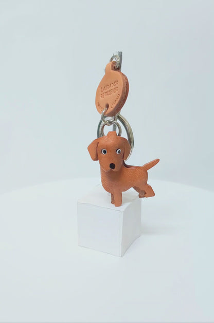 Labrador Retriever Leather Dog Keychain