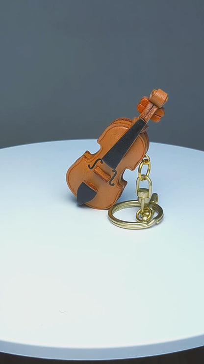 Violin Leather Keychain(L)