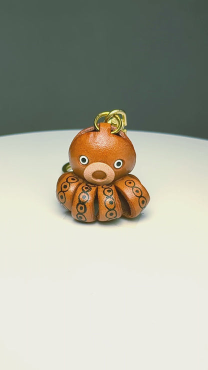 Octopus Leather Keychain(L)